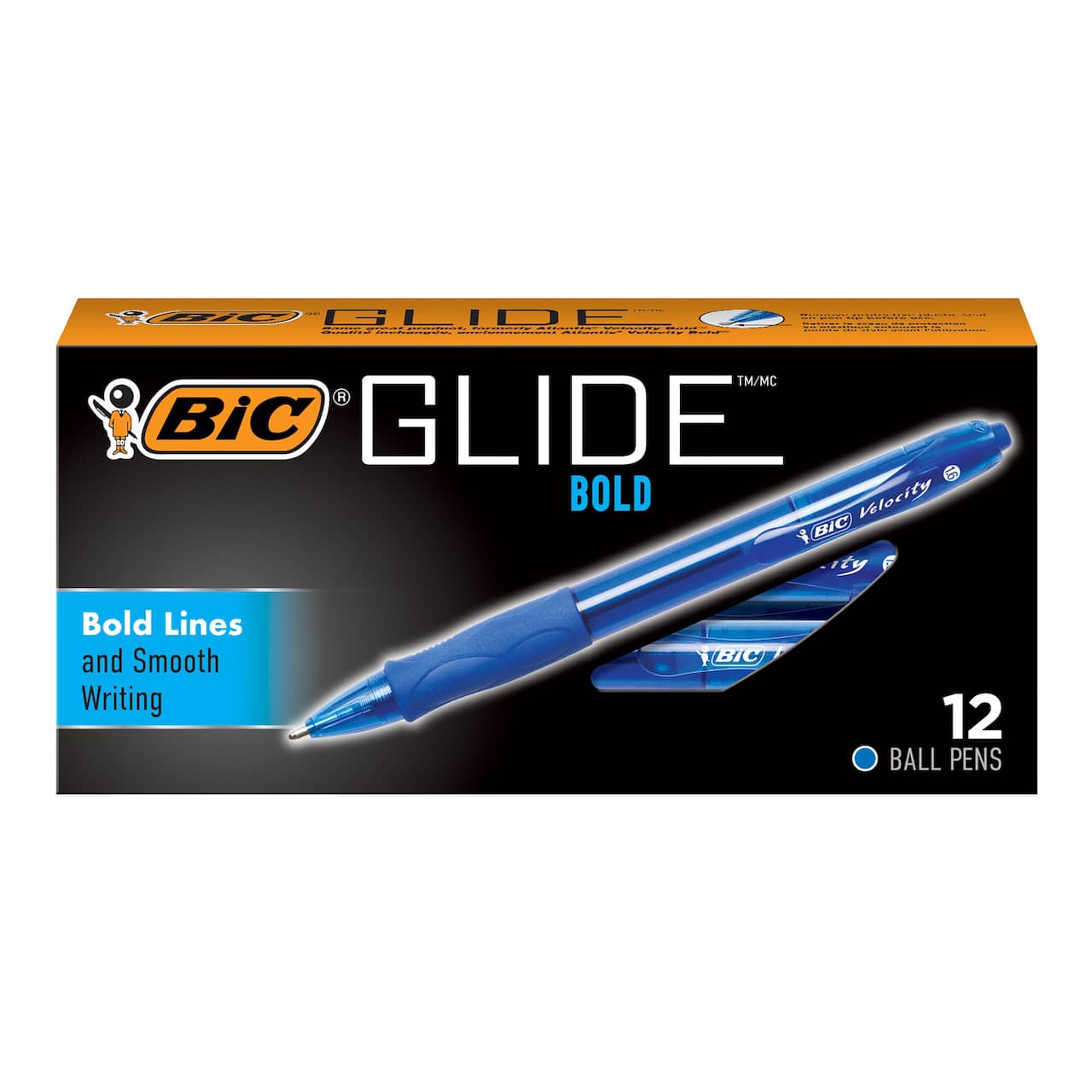 BIC® Glide™ Bold Blue 1.6mm Retractable Ball Point Pen, 12ct.